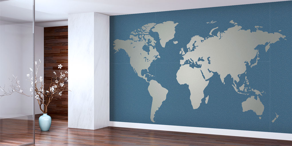 Minimal Dünya Haritası Harita Sanatı Duvar Kağıdı 5121