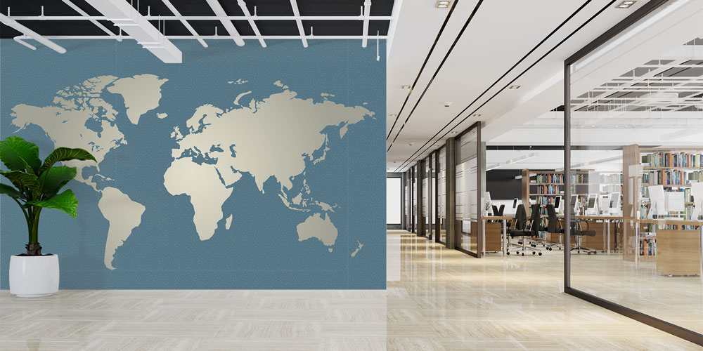Minimal Dünya Haritası Harita Sanatı Duvar Kağıdı 5121