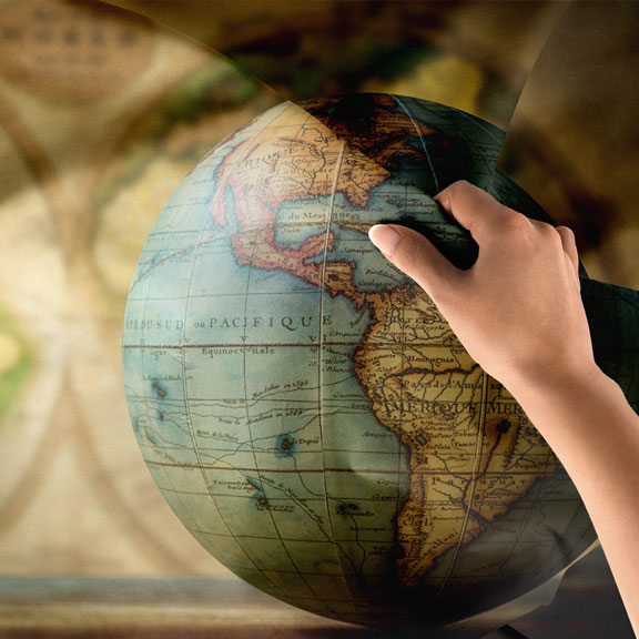 Antik Küre Temalı Dünya Haritası Duvar Örtüsü 5147