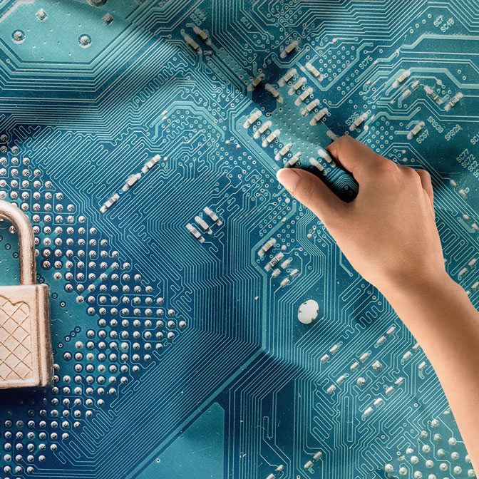 Siber Güvenlik ve Devre Kartı Tasarımlı Teknoloji Duvar Örtüsü 5410