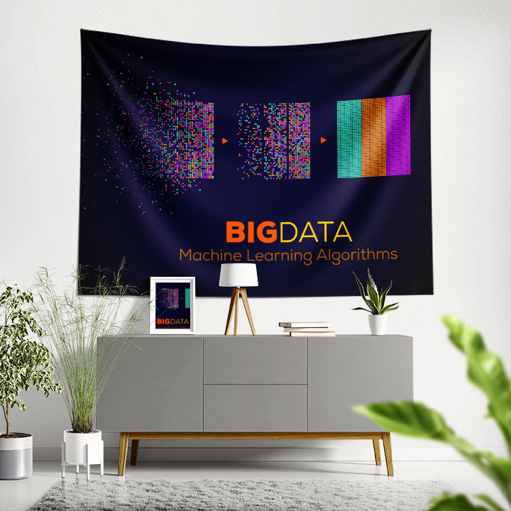 Big Data ve Makine Öğrenimi Tasarımlı Teknoloji Duvar Örtüsü 5411