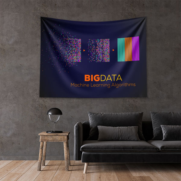 Big Data ve Makine Öğrenimi Tasarımlı Teknoloji Duvar Örtüsü 5411