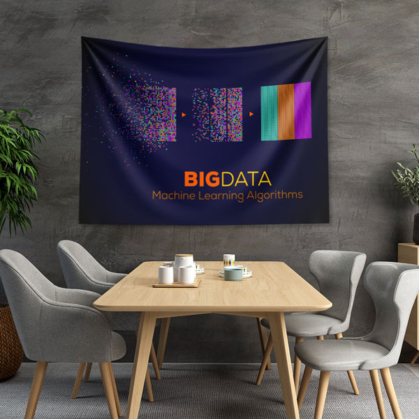 Big Data ve Makine Öğrenimi Tasarımlı Teknoloji Duvar Örtüsü 5411