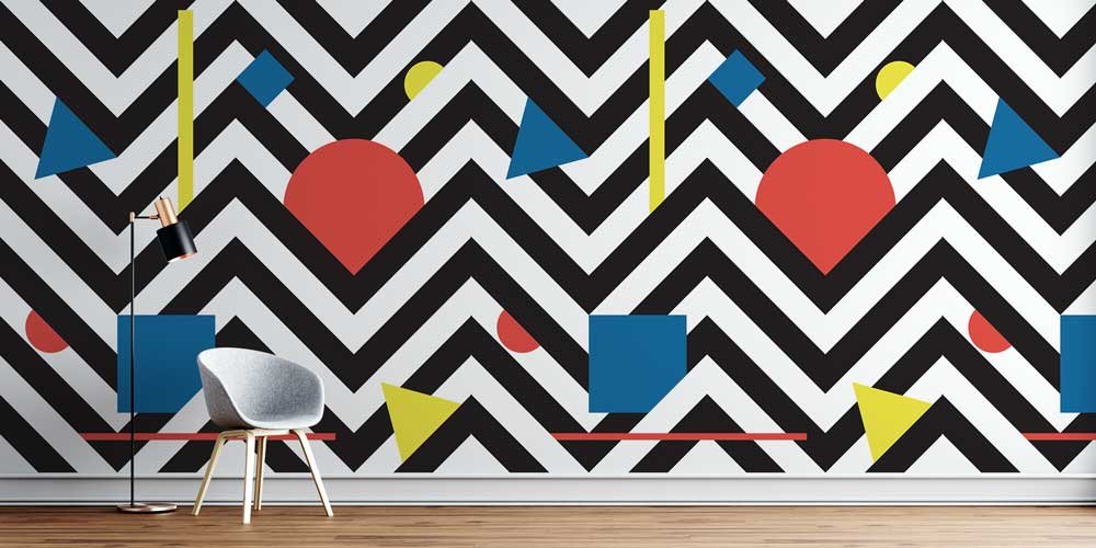 Geometrik Desenli Modern Duvar Kağıdı 5557