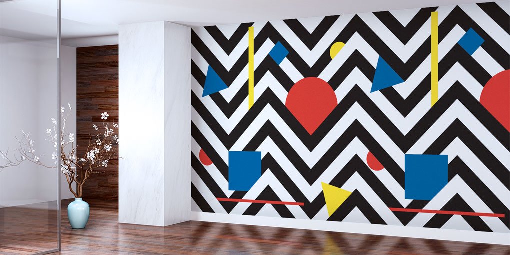 Geometrik Desenli Modern Duvar Kağıdı 5557