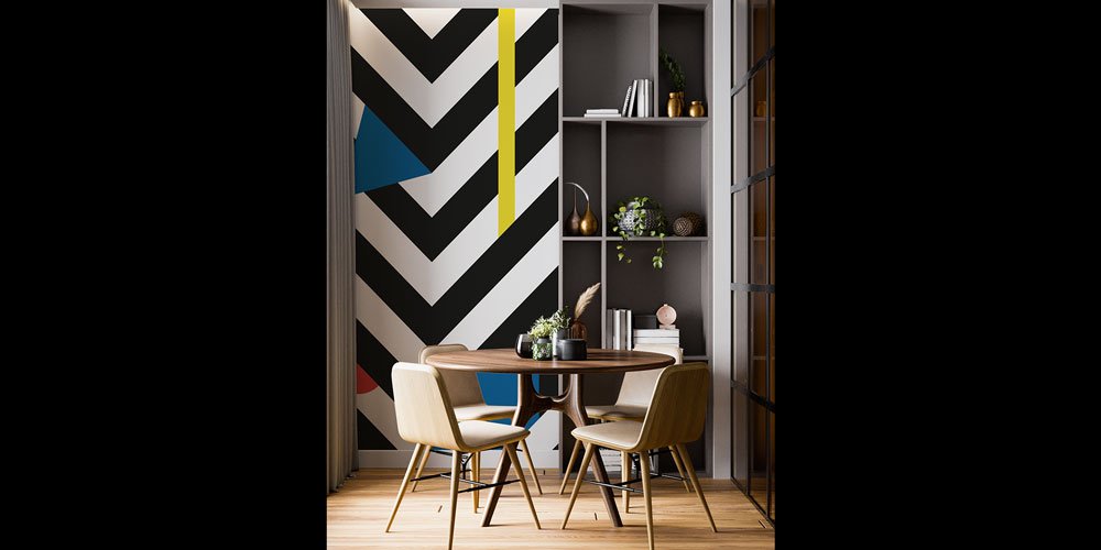 Geometrik Desenli Modern Duvar Kağıdı 5557