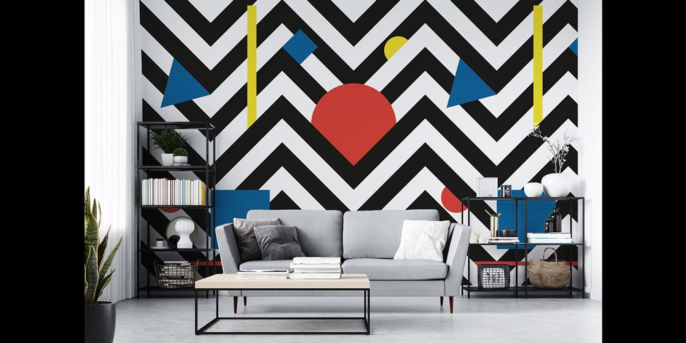 Geometrik Desenli Modern Duvar Kağıdı 5557