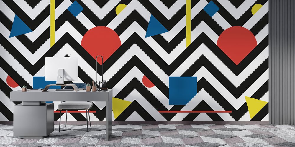 Geometrik Desenli Modern Duvar Kağıdı 5557