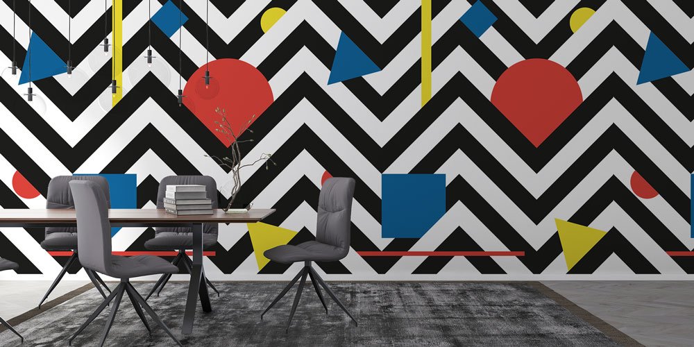 Geometrik Desenli Modern Duvar Kağıdı 5557