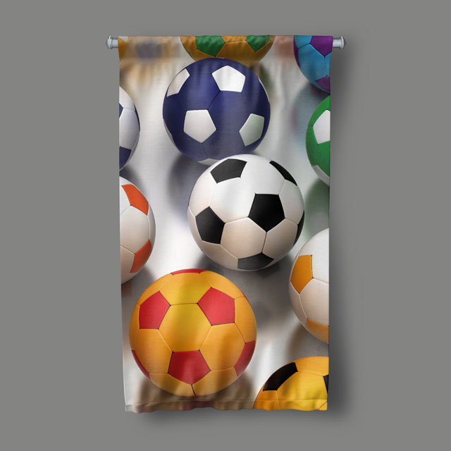 duvar-dekoru-5890-00 Renkli Futbol Topları Duvar Flaması 5890