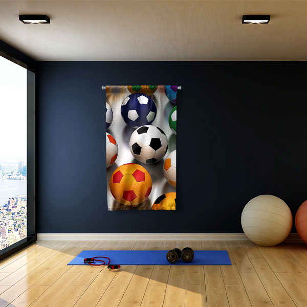 Renkli Futbol Topları Duvar Flaması 5890