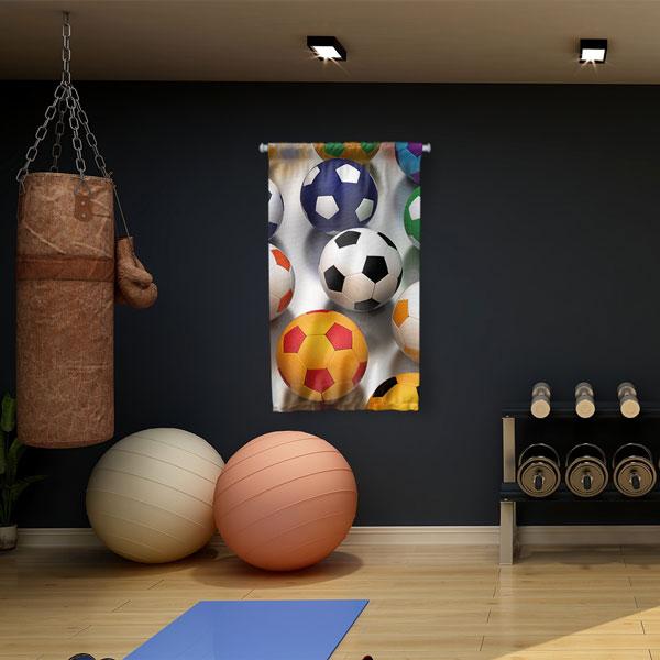 Renkli Futbol Topları Duvar Flaması 5890