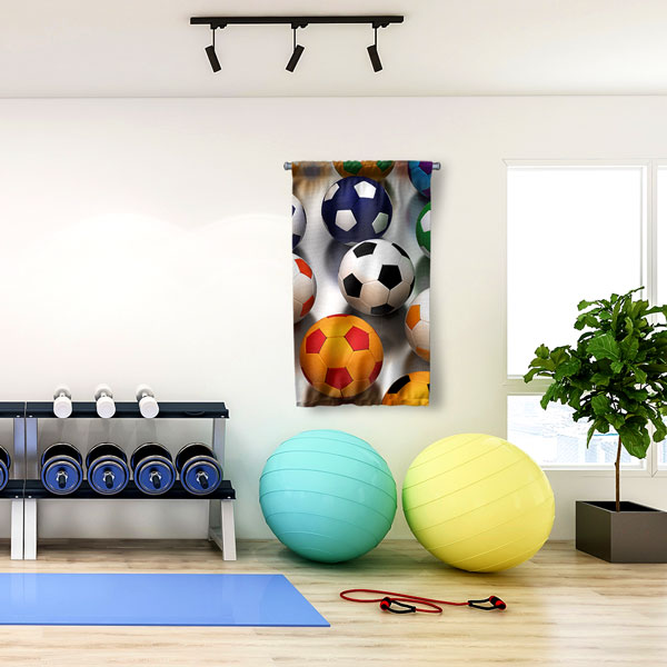 Renkli Futbol Topları Duvar Flaması 5890
