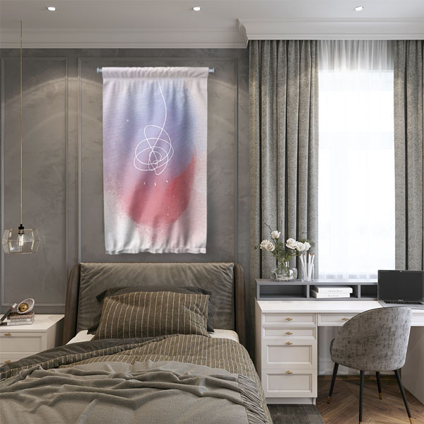 Pastel Soyut Sulu Boya Minimal Duvar Flaması 6293