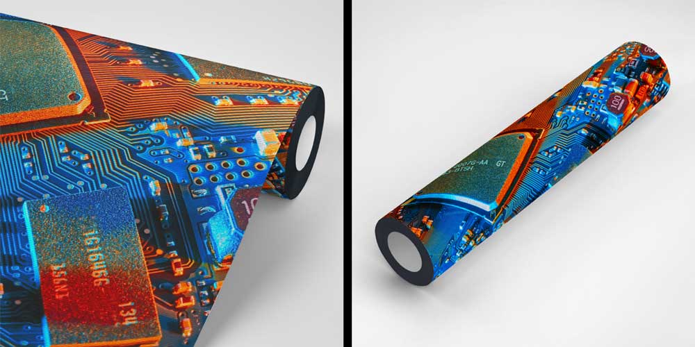 Renkli İşlemci ve Devre Kartı Desenli Teknoloji Duvar Kağıdı 5398