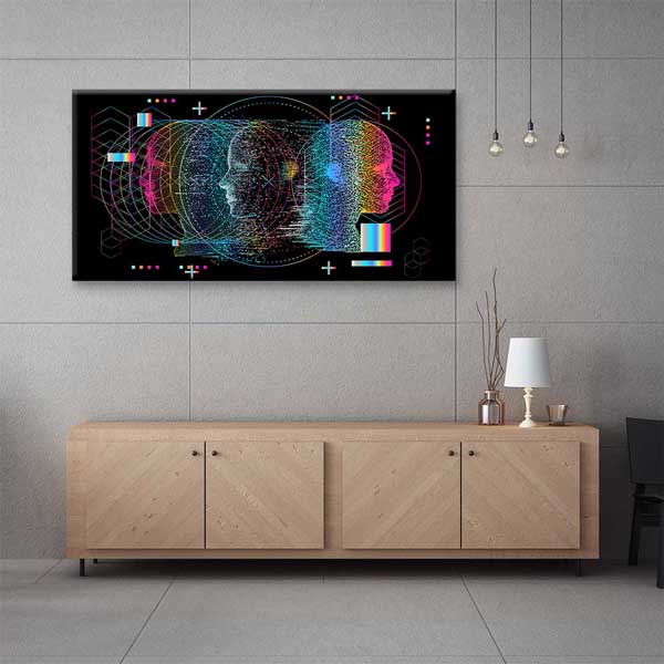 Çoklu Dijital Zihinler Veri Katmanlı Modern Dijital Sanat Kanvas Duvar Tablosu 4786