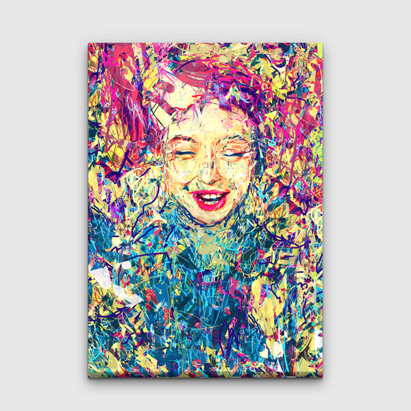 Renk Patlaması Ekspresyonist Dijital Portre Kanvas Duvar Tablosu 4821