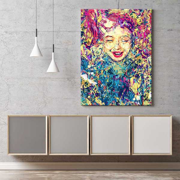 Renk Patlaması Ekspresyonist Dijital Portre Kanvas Duvar Tablosu 4821