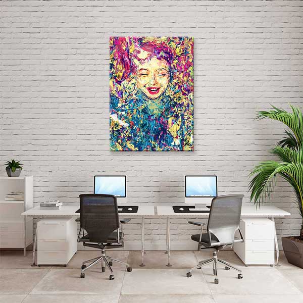 Renk Patlaması Ekspresyonist Dijital Portre Kanvas Duvar Tablosu 4821