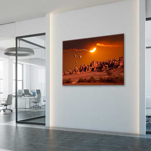 Kapadokya Gün Batımı ve Balonlar Manzarası Kanvas Tablo 12095