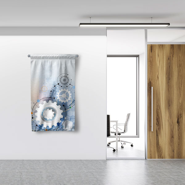 Endüstriyel Dişli Çark Tasarımlı Duvar Flaması 5518