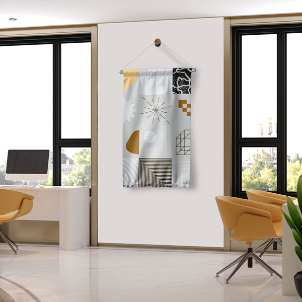 Modern Geometrik Desenli Emlak Temalı Duvar Flaması 5623