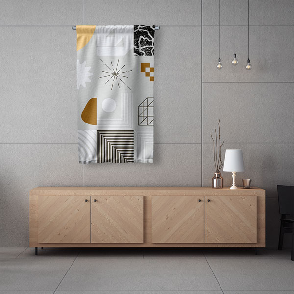 Modern Geometrik Desenli Emlak Temalı Duvar Flaması 5623