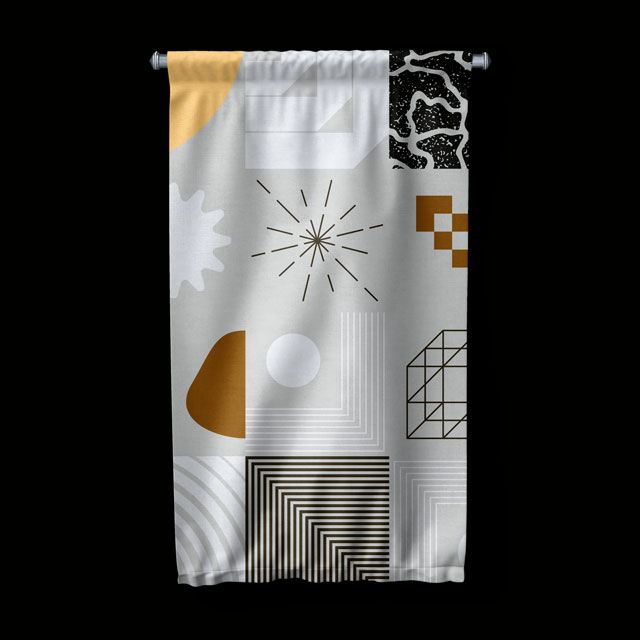 Modern Geometrik Desenli Emlak Temalı Duvar Flaması 5623