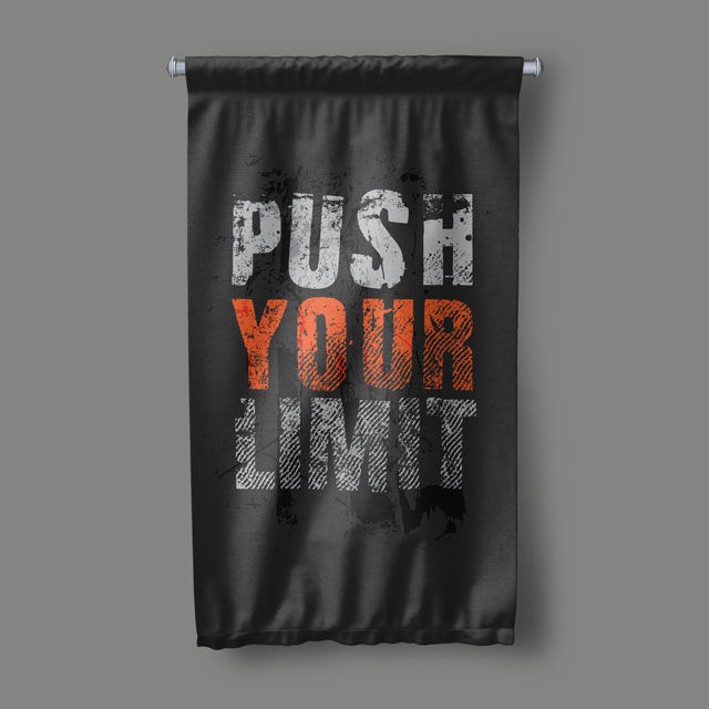 duvar-flama-dekor-5894-00 Push Your Limit Duvar Flaması 5894