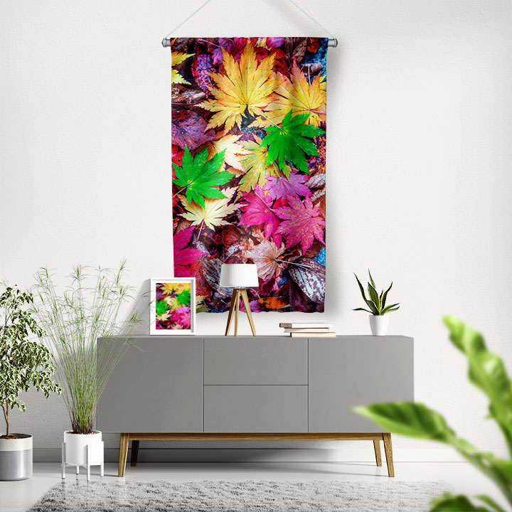 Renkli Sonbahar Yaprakları Temalı Kanvas Tablo 4239