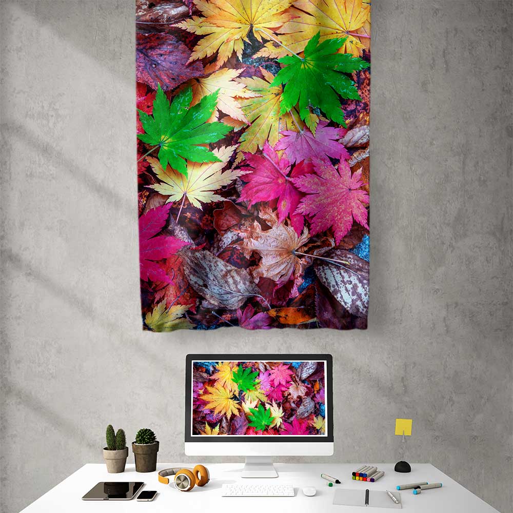 Renkli Sonbahar Yaprakları Temalı Kanvas Tablo 4239