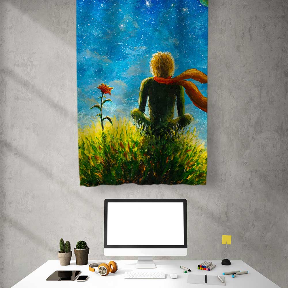 Küçük Prens Uzay Temalı Duvar Flaması 4371