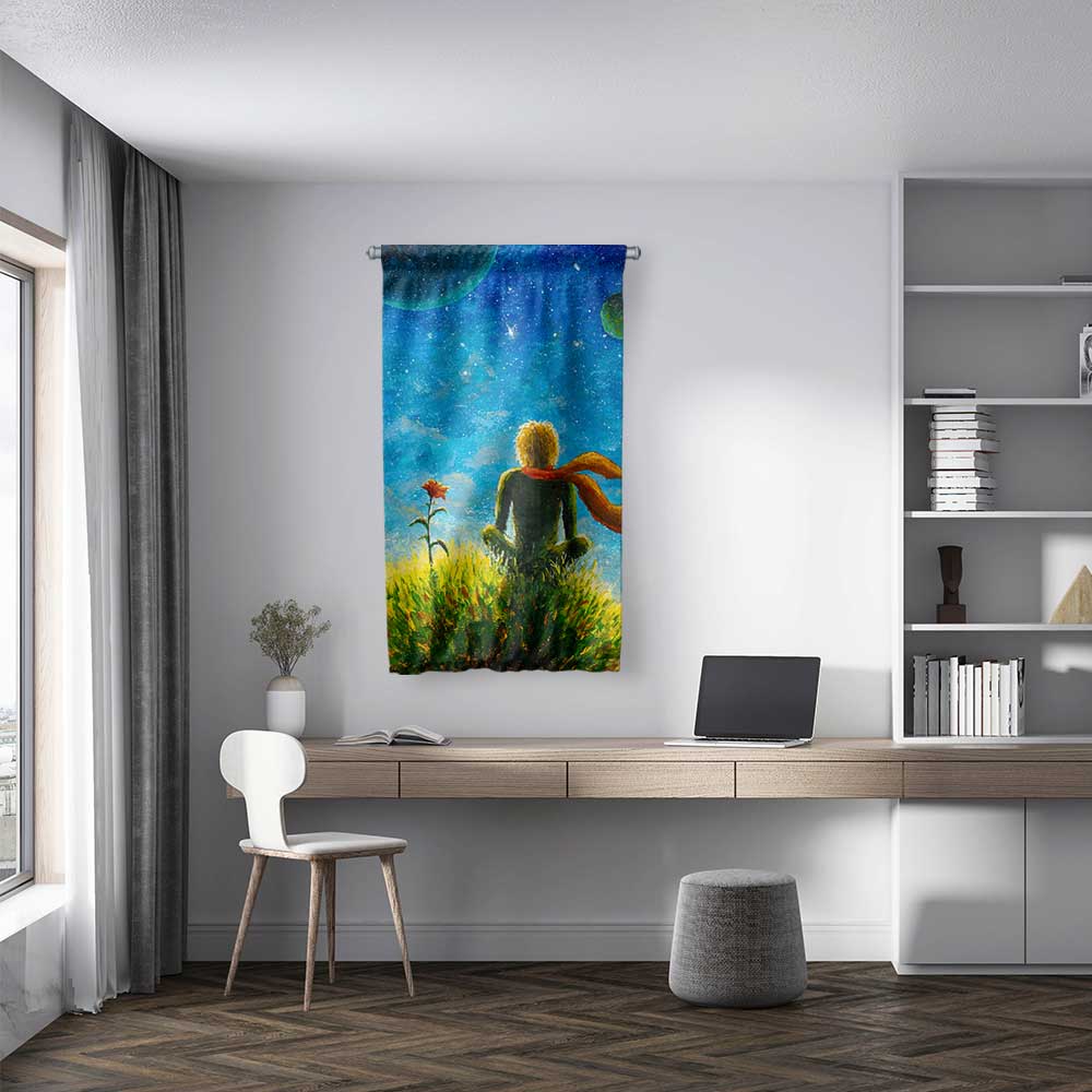 Küçük Prens Uzay Temalı Duvar Flaması 4371