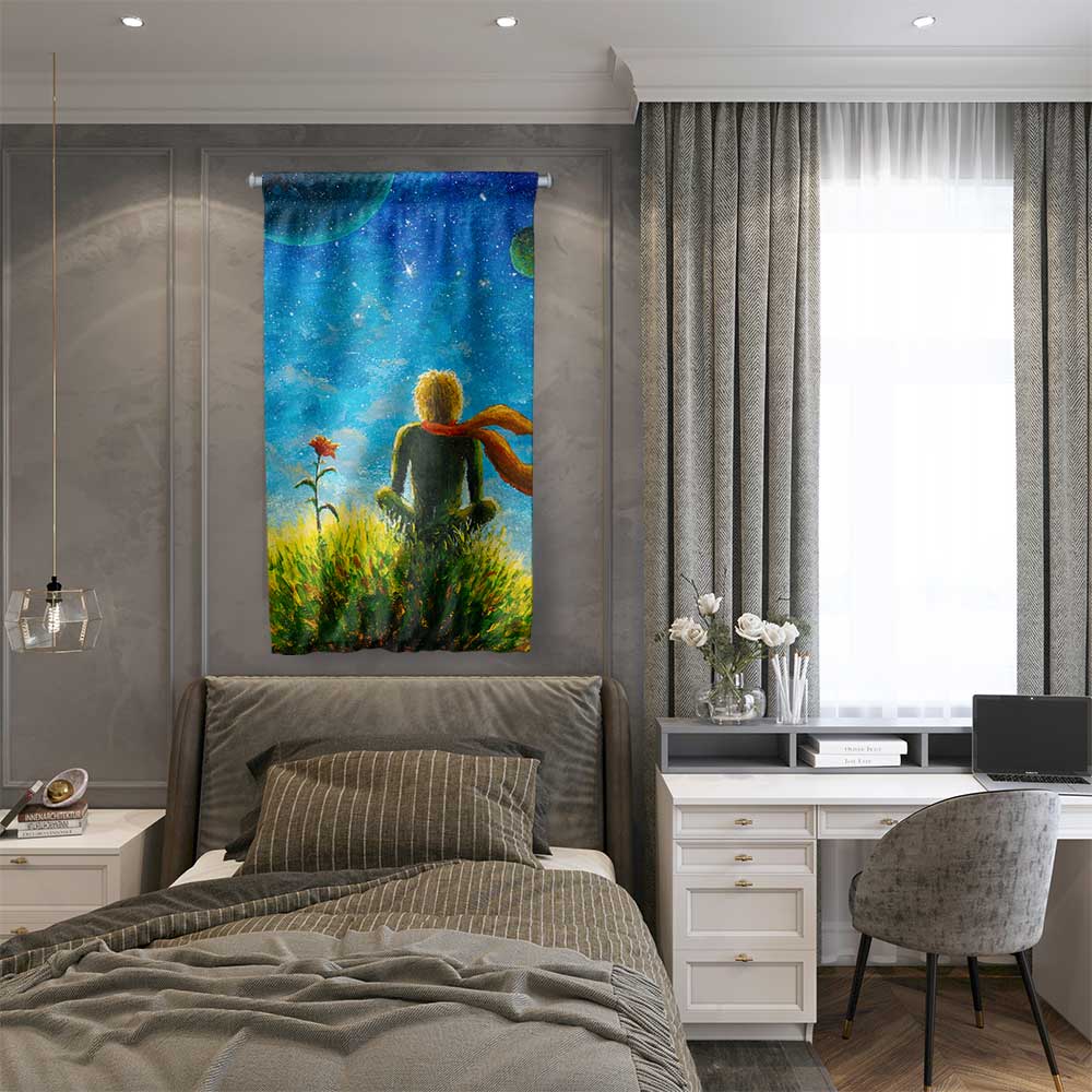 Küçük Prens Uzay Temalı Duvar Flaması 4371