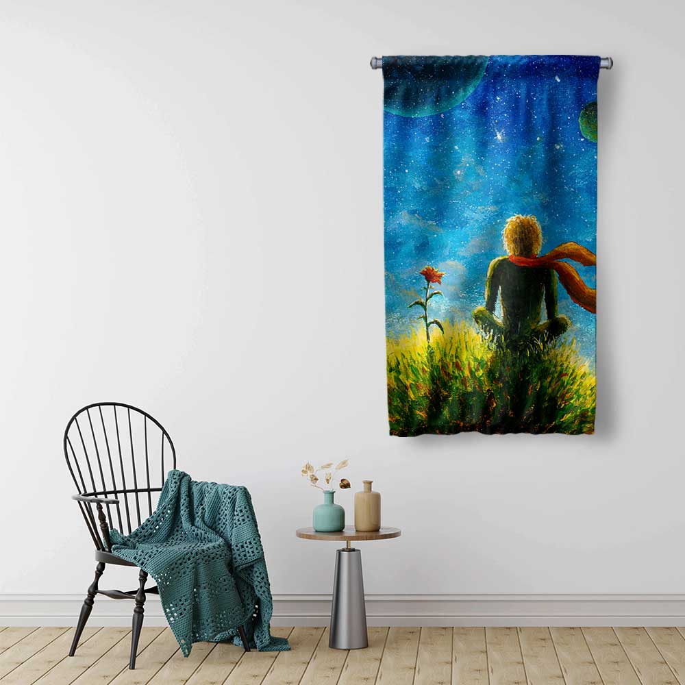 Küçük Prens Uzay Temalı Duvar Flaması 4371