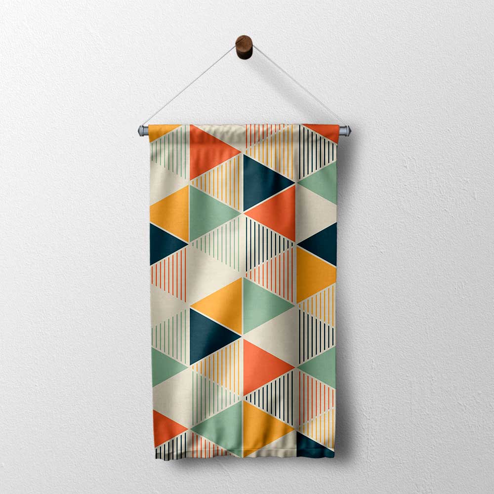 Modern Üçgen Desenli Geometrik Duvar Flaması 4201