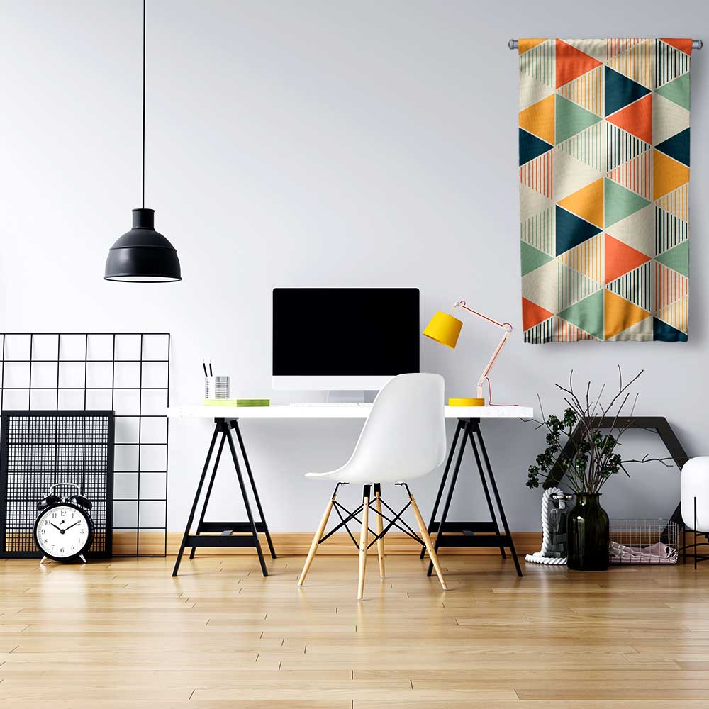 Modern Üçgen Desenli Geometrik Duvar Flaması 4201