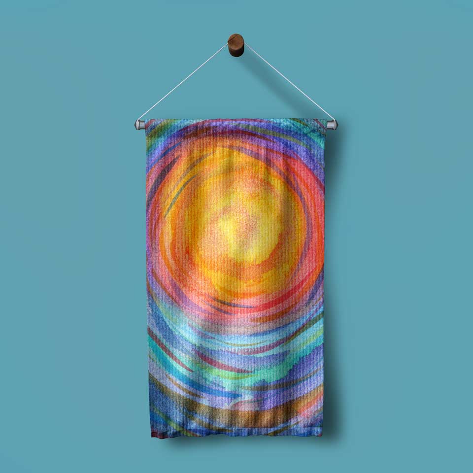 Kozmik Güneş Galaksi Desenli Duvar Flaması 4365