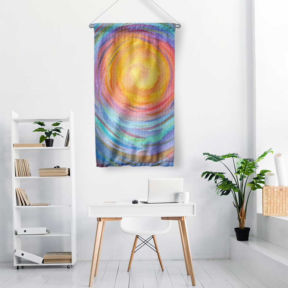 Kozmik Güneş Galaksi Desenli Duvar Flaması 4365