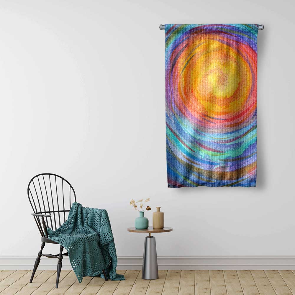 Kozmik Güneş Galaksi Desenli Duvar Flaması 4365