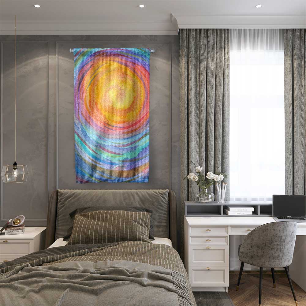 Kozmik Güneş Galaksi Desenli Duvar Flaması 4365