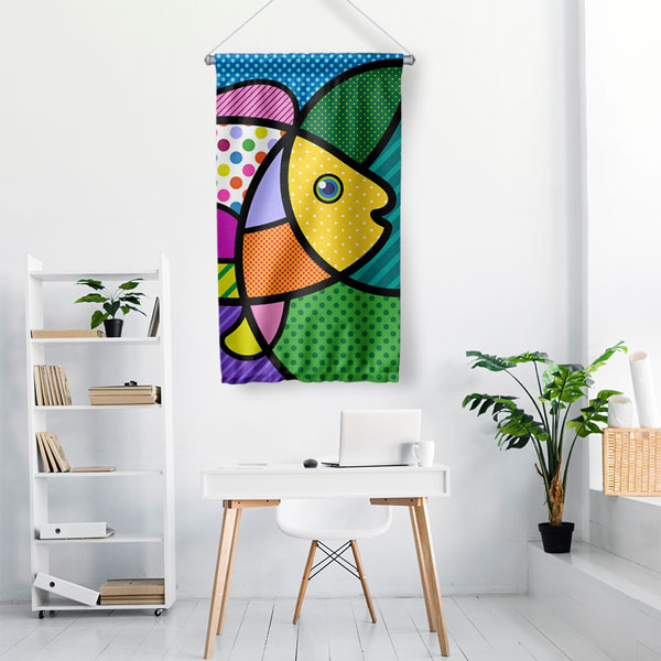 Pop Art Balık Duvar Flaması 4976