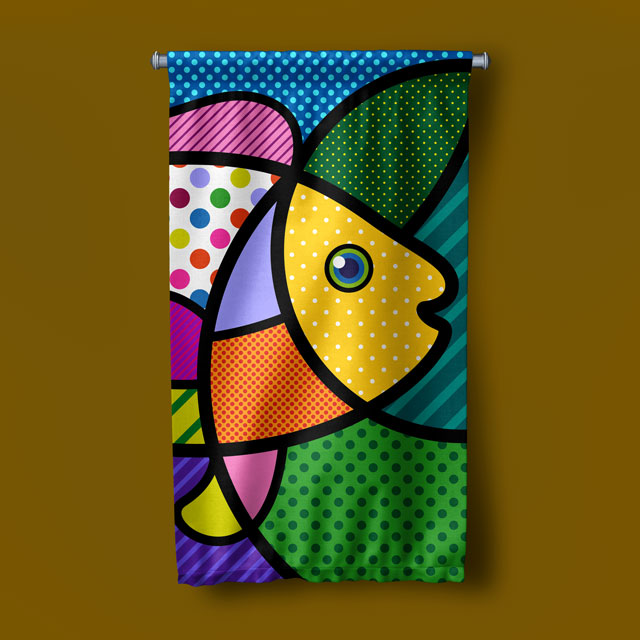 Pop Art Balık Duvar Flaması 4976