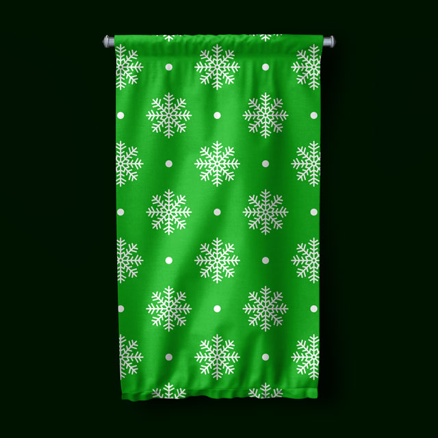 Kar Tanesi Desenli Renkli Duvar Flaması 5198