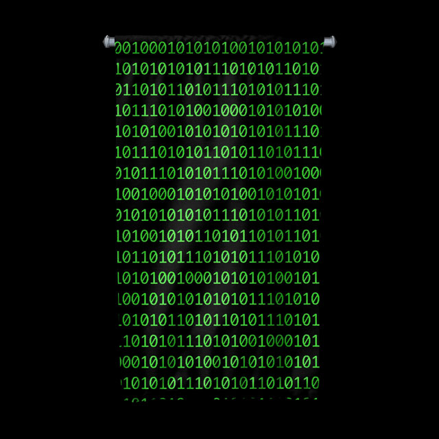 Binary Kod Desenli Teknoloji Duvar Flaması 5424