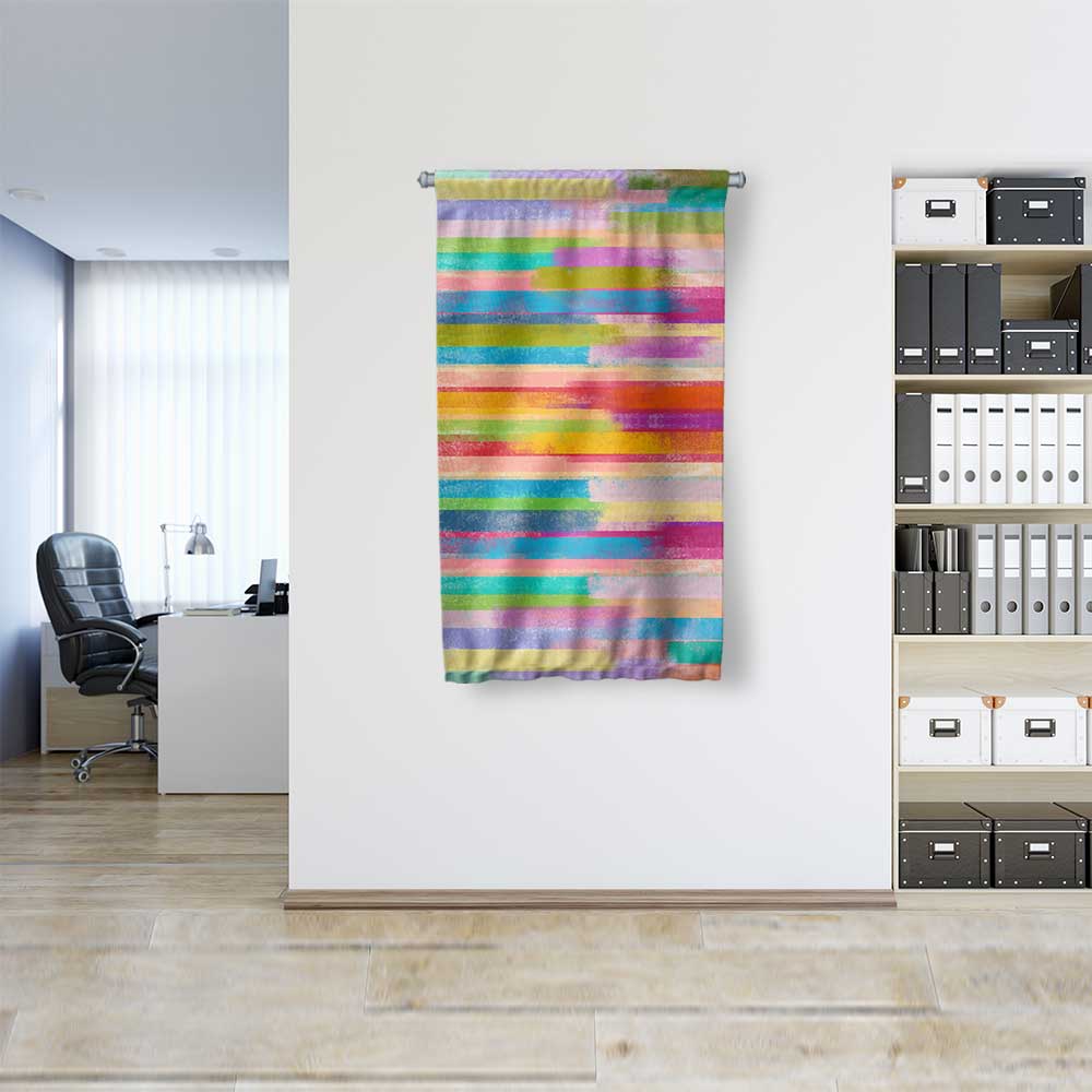 Renkli Çizgisel Soyut Sanat Duvar Flaması 4199