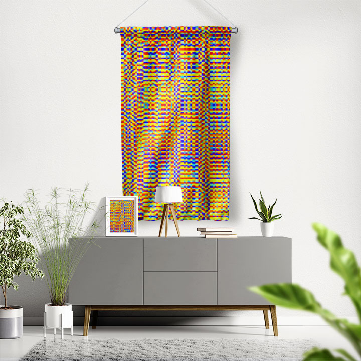 Renkli Geometrik Soyut Sanat Duvar Flaması 4204