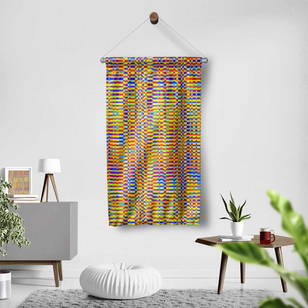 Renkli Geometrik Soyut Sanat Duvar Flaması 4204