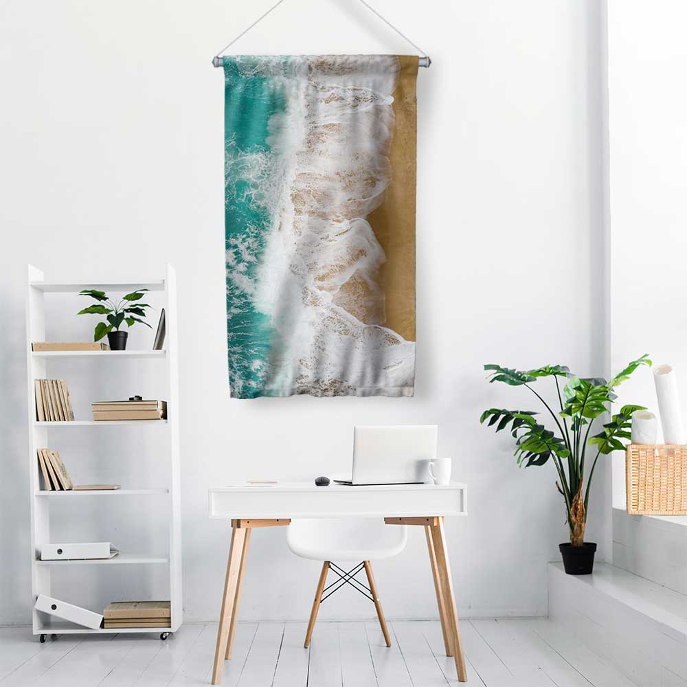 Sahil ve Dalgalar Temalı Duvar Flaması 4666