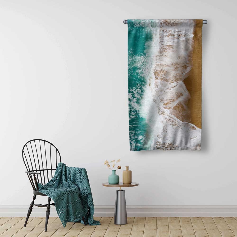 Sahil ve Dalgalar Temalı Duvar Flaması 4666